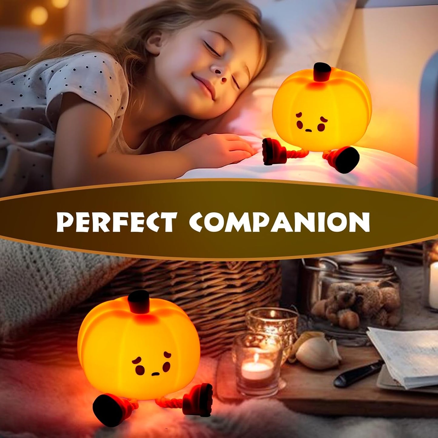 Pumpkin Night Light Cute Soft Silicone Safe Lamp Decorations Timing Dimmable Bedside Decor Kids Babies Halloween Gifts