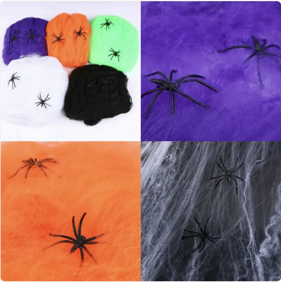 Halloween Spider Web Cotton Decoration for Haunted House & Party